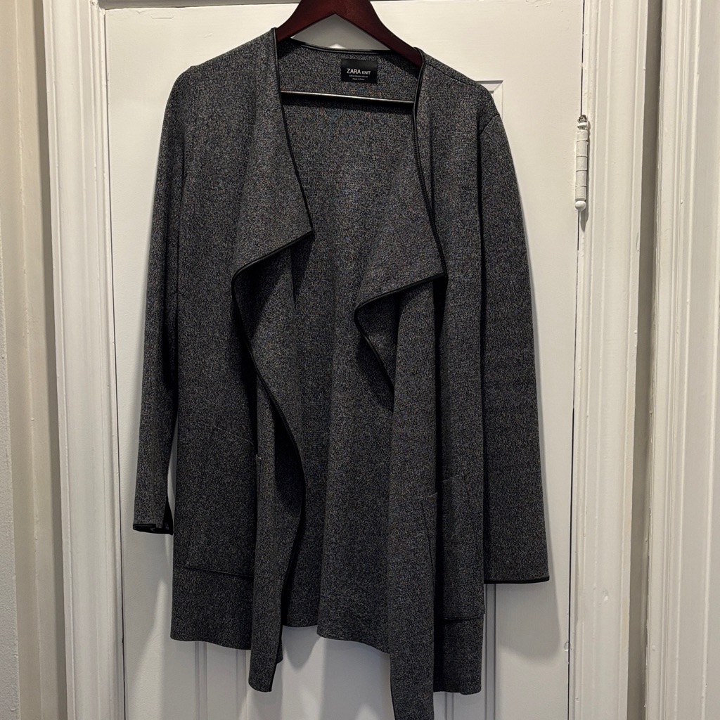 Zara Charcoal Draped Cardigan